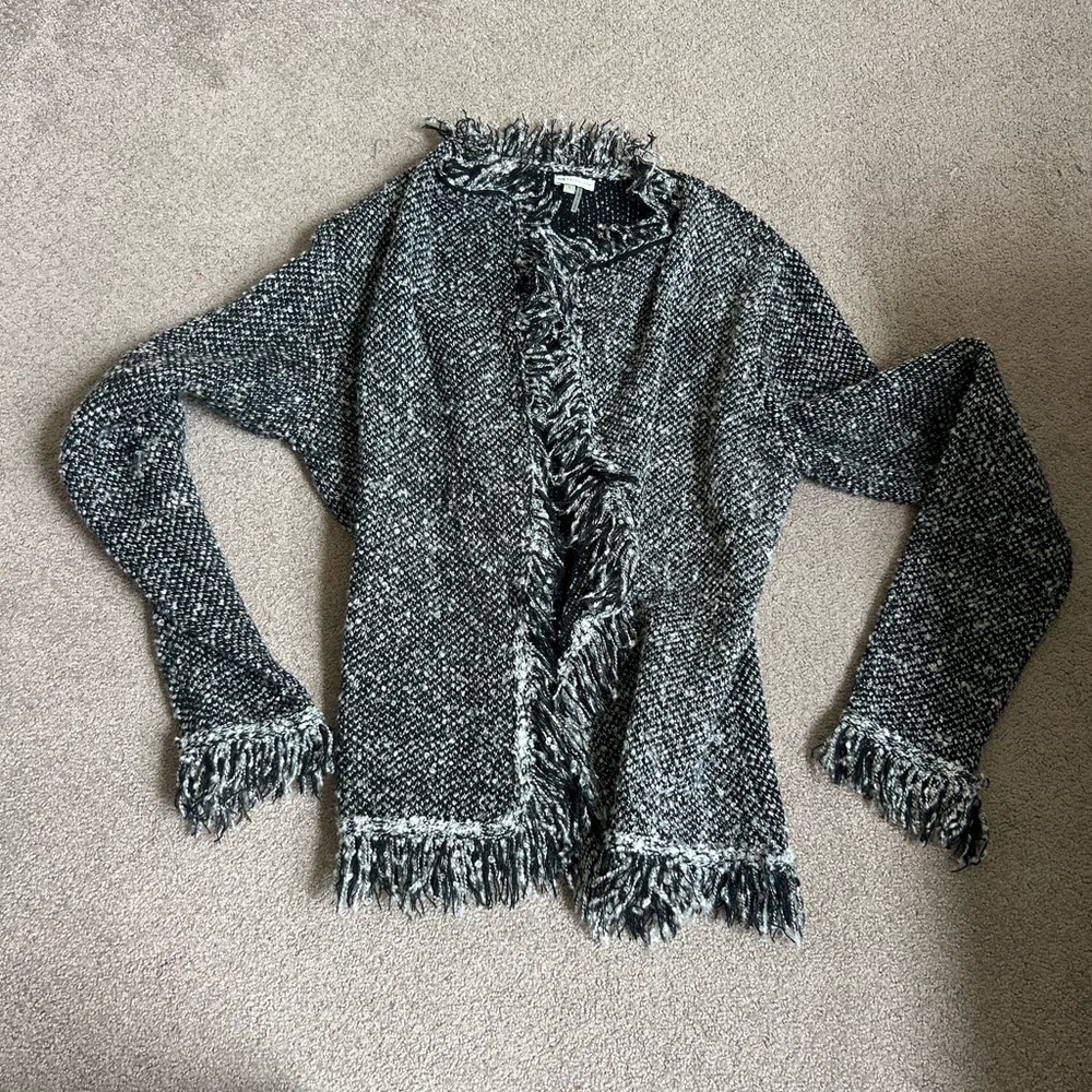 Sioni Monochrome Fringe Jacket